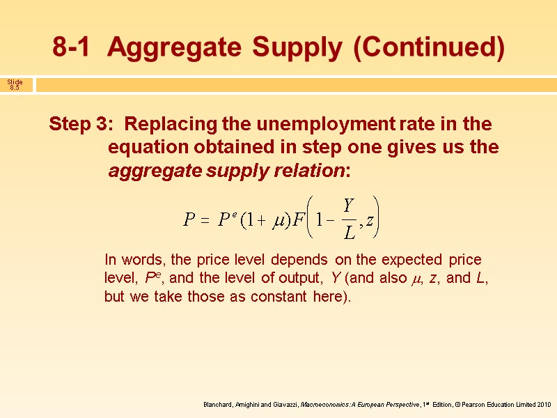 Step 3:  Replacing the unemployment rate in the equation obtained in step one